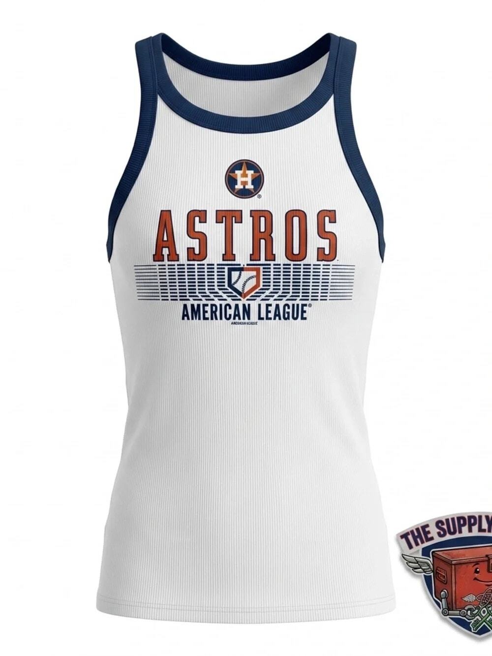 NWT Houston Astros Ribbed Knit Sleeveless Tank Top Women's Size Medium